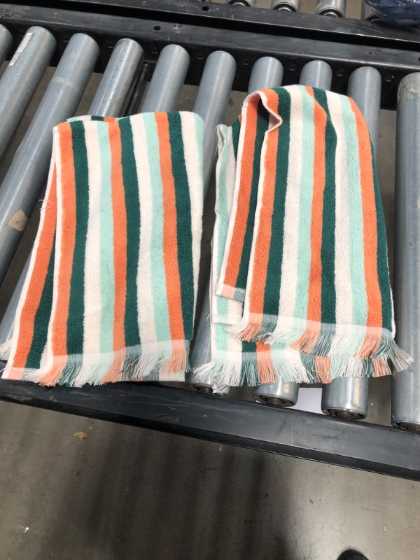 Photo 2 of 2-Striped Fringe Hand Towel - Opalhouse™ designed with Jungalow™

