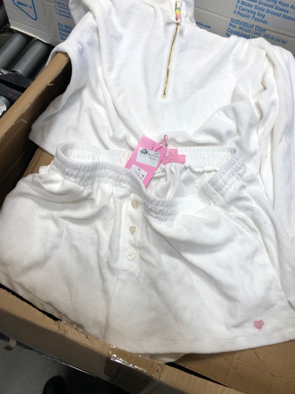 Photo 1 of NWT Stoney Clover Lane Cropped Half Zip White Terry 2 Piece Set XL 
