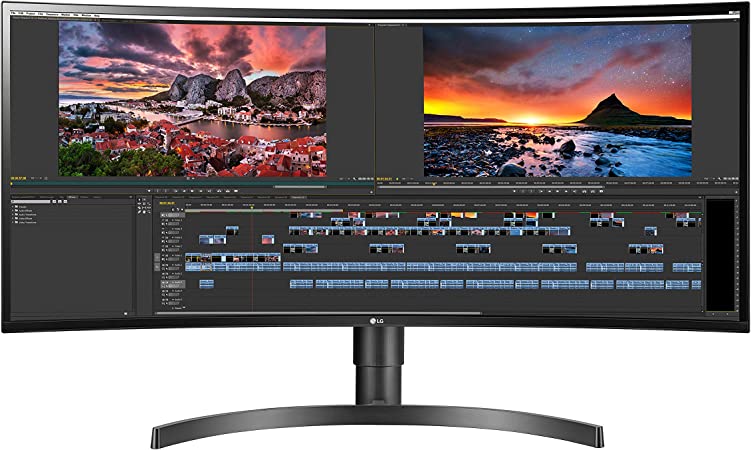 Photo 1 of LG 34WN80C-B UltraWide Monitor 34” 21:9 Curved WQHD (3440 x 1440) IPS Display, USB Type-C (60W PD) , sRGB 99% Color Gamut, 3-Side Virtually Borderless Design, Tilt/Height Adjustable Stand - Black