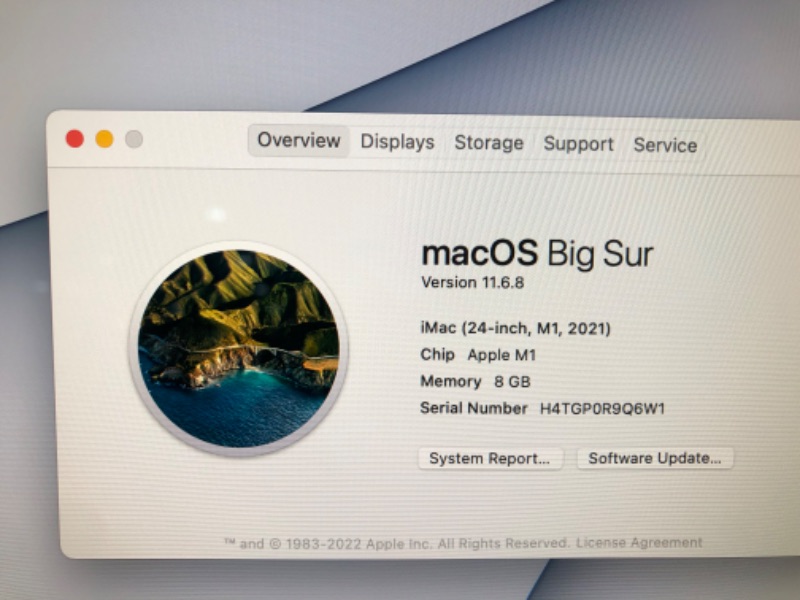 Photo 16 of 2021 Apple iMac (24-inch, Apple M1 chip with 8?core CPU and 8?core GPU, 8GB RAM, 256GB) - Silver