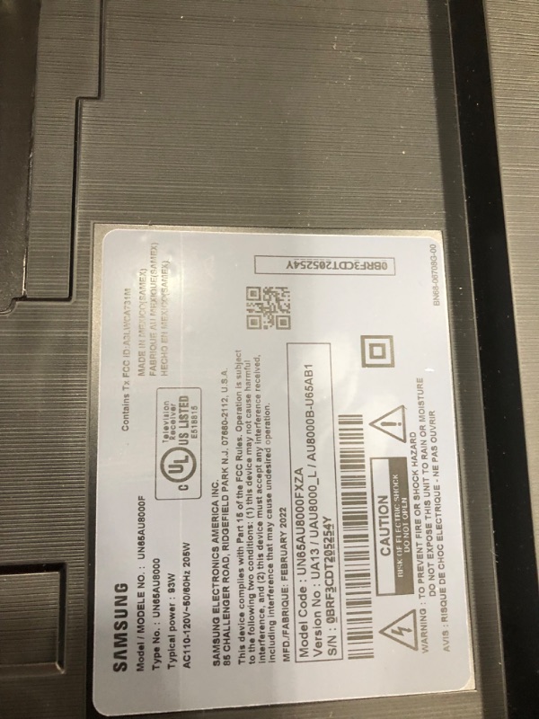 Photo 1 of SAMSUNG 65-Inch Class Crystal 4K UHD AU8000 Series HDR, 3 HDMI Ports, Motion Xcelerator, Tap View, PC on TV, Q Symphony, Smart TV with Alexa Built-In (UN65AU8000FXZA, 2021 Model)