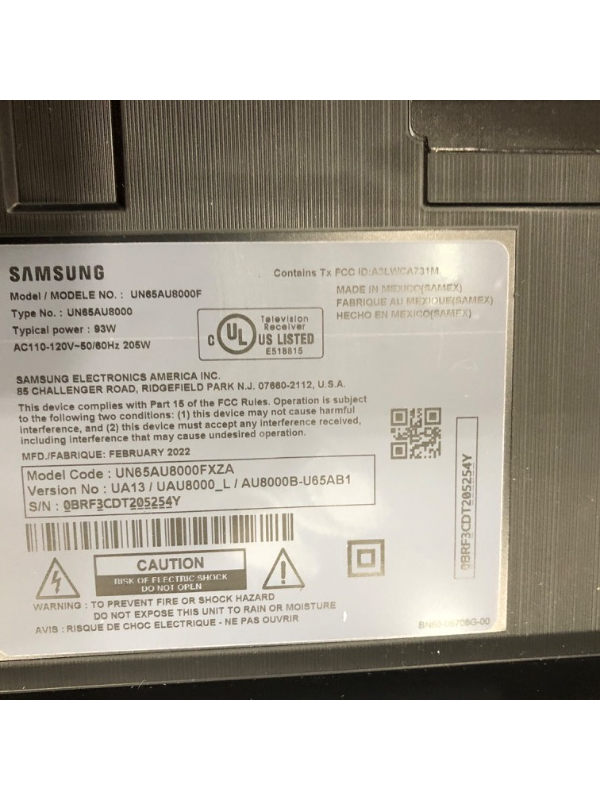 Photo 1 of SAMSUNG 65-Inch Class Crystal 4K UHD AU8000 Series HDR, 3 HDMI Ports, Motion Xcelerator, Tap View, PC on TV, Q Symphony, Smart TV with Alexa Built-In (UN65AU8000FXZA, 2021 Model)