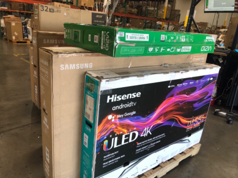 Photo 1 of PALLET OF DAMAGED TV'S/MONITORS 6 ITEMS NONREFUNDABLE.