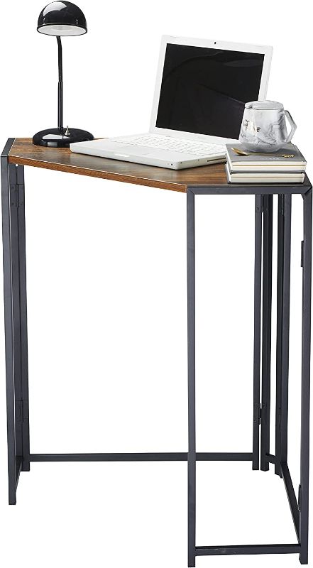 Photo 1 of Urban Shop Foldable Corner Desk, Wood/Black
