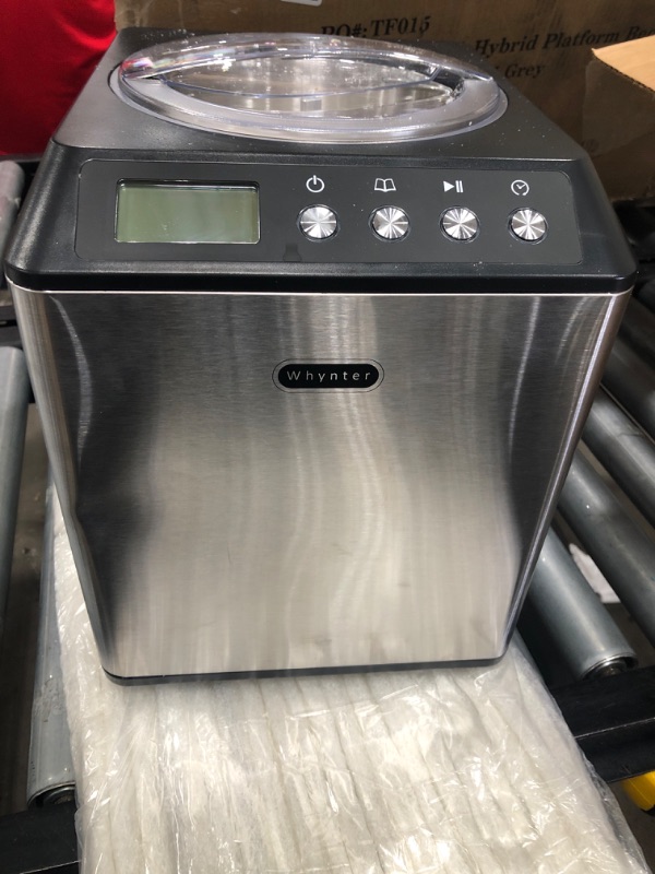 Photo 2 of ***PARTS ONLY*** Whynter ICM-201SB Upright Automatic Ice Cream Maker 2 Quart Capacity Built-in Compressor, no pre-Freezing, LCD Digital Display, Timer, Stainless Steel Mixing Bowl, 2.1
