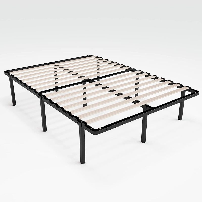 Photo 1 of *PARTS ONLY* ZINUS SmartBase Euro Slats Mattress Foundation / 14 Inch Metal Platform Bed Frame / No Box Spring Needed / Sturdy Steel & Wood Frame / Underbed Storage, Full
