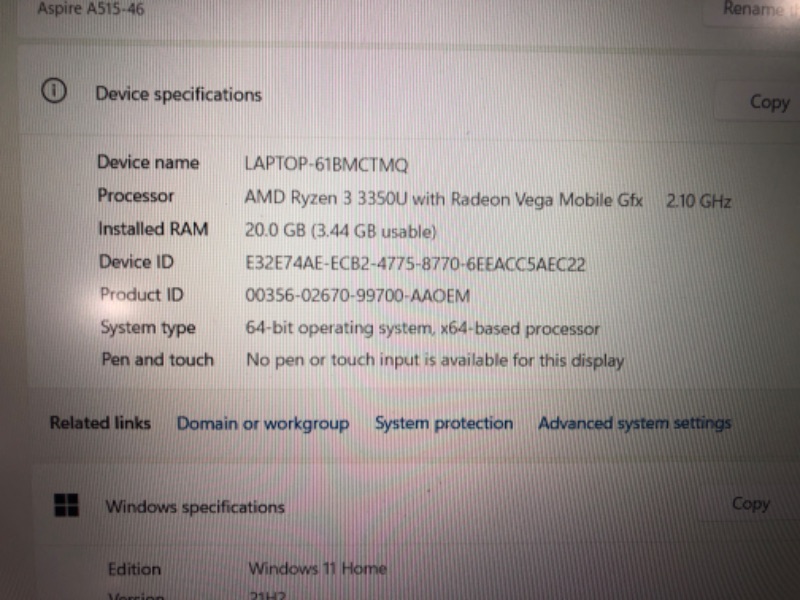 Photo 3 of Acer Aspire 5 Slim Laptop, 15.6 Inches FHD IPS Display, 8th Gen Intel Core i5-8265U, 8GB DDR4, 256GB SSD, Fingerprint Reader, Windows 10 Home, A515-54-51DJ
