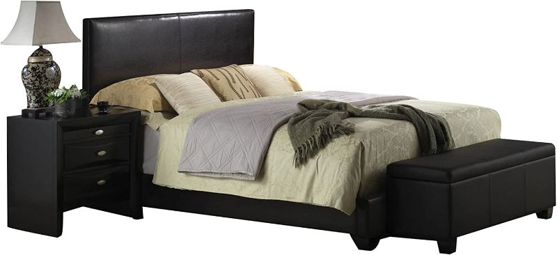 Photo 1 of ACME Ireland III Black Faux Leather Full Headboard