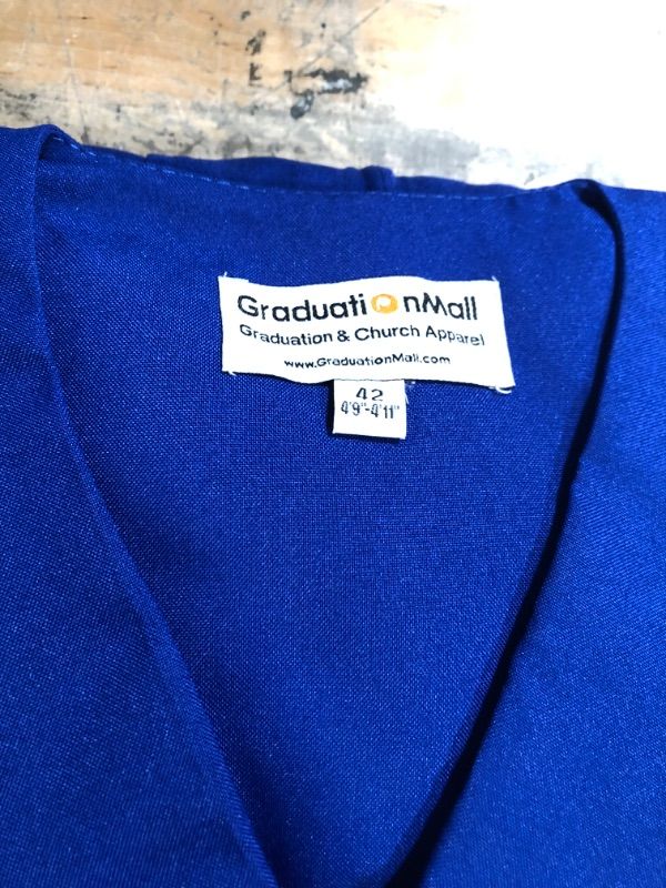 Photo 4 of GRADUATIONMALL MATTE GRADUATION GOWN CAP SET ROYAL BLUE SIZE 42