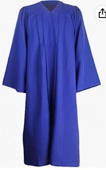 Photo 1 of GRADUATIONMALL MATTE GRADUATION GOWN CAP SET ROYAL BLUE SIZE 42