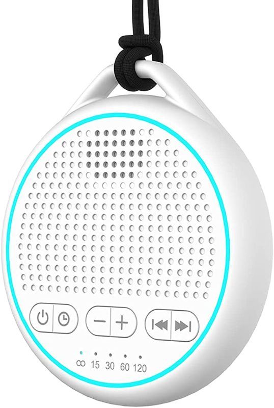 Photo 1 of FOURAIR WHITE NOISE SOUND MACHINE WITH 25 SOOTHING SOUNDS POWERED BY USB OR BATTERY PORTABLE LANYARD FOR TRAVEL 32 VOLUME LEVELS 5 TIMERS AND MEMORY FUNCTION FOR BABY KIDS ADULTS SLEEPING (WHITE)