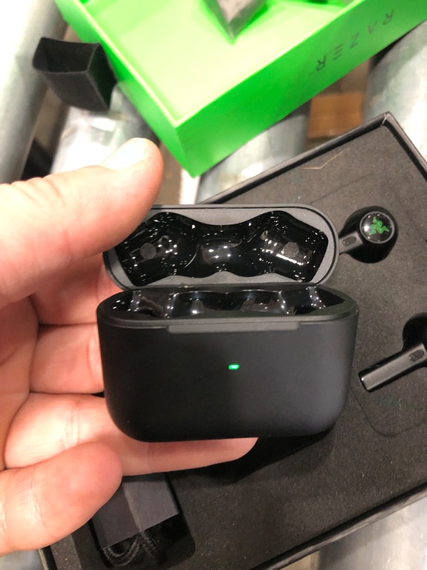 Photo 5 of DID NOT SHOW UP IN BLUETOOTH 
Razer Hammerhead True Wireless Pro Bluetooth Gaming Earbuds: THX Certified - Advanced Hybrid Active Noise Cancellation - 60ms Low-Latency - Touch Enabled - <20 Hr Battery Life - Classic Black