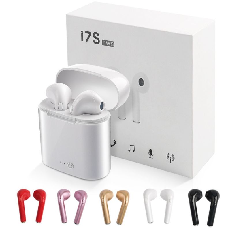 Photo 1 of 2 ITEM 
ONE PAIR DOES NOT POWER ON ONE DAMAGED EAR BUD 
i7S TWS Bluetooth Wireless Earbuds (x2)