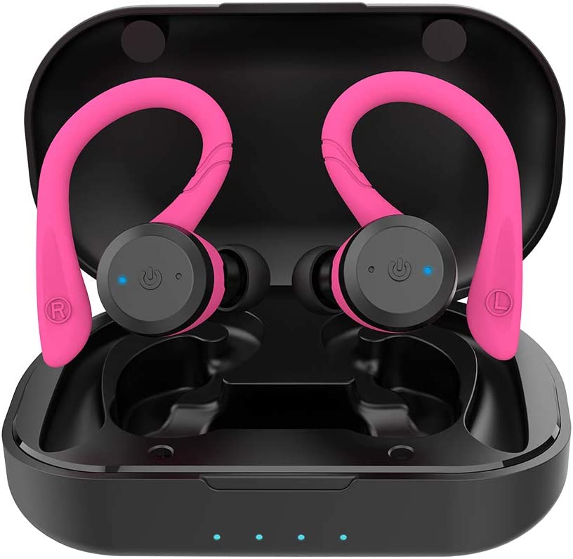 Photo 1 of APEKX Bluetooth Headphones True Wireless Earbuds with Charging Case IPX7 Waterproof Stereo Sound Earphones Built-in Mic in-Ear Headsets Deep Bass for Sport Running Pink
