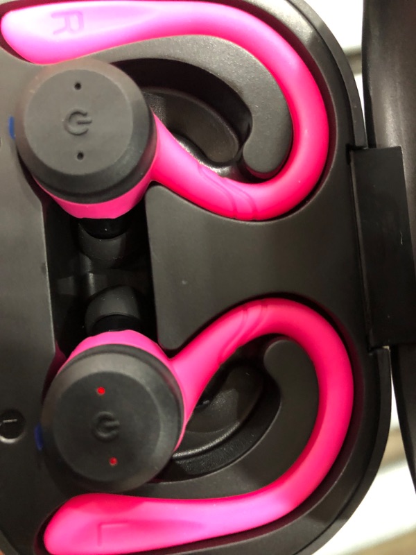 Photo 3 of APEKX Bluetooth Headphones True Wireless Earbuds with Charging Case IPX7 Waterproof Stereo Sound Earphones Built-in Mic in-Ear Headsets Deep Bass for Sport Running Pink
