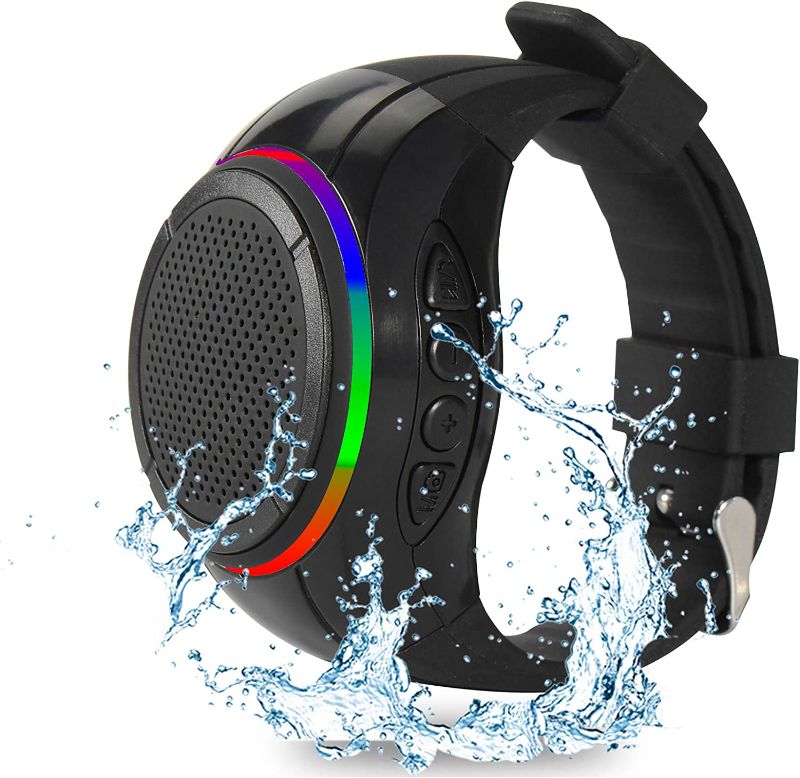 Photo 1 of Frewico X10 Waterproof Wearable Bluetooth Speaker watch Portable Wireless Speaker with TWS+Voice Control+LED Flashing Light+MP3 Music Player+Mic+SD Card Slot, for Sports,Outdoor Travel and Home(Black)
