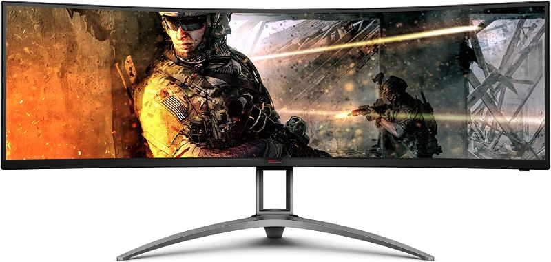 Photo 1 of AOC AGON Curved Gaming Monitor 49" (AG493UCX), Dual QHD 5120x1440 @ 120Hz, VA Panel, 1ms 120Hz Adaptive-Sync, 121% sRGB, Height Adjustable, 4-Yr Zero Dead Pixels