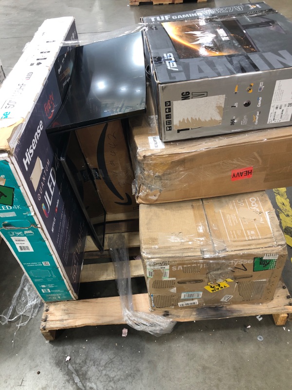 Photo 1 of MIXED PALLET OF DAMAGED TVS AND MONITORS**7 UNITS** NO REFUNDS** 