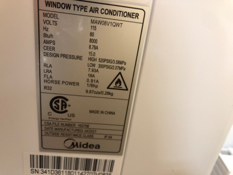 Photo 6 of Midea 8,000 BTU U-Shaped Smart Inverter Window Air Conditioner–Cools up to 350 Sq. Ft., Ultra Quiet with Open Window Flexibility, Works with Alexa/Google Assistant, 35% Energy Savings, Remote Control