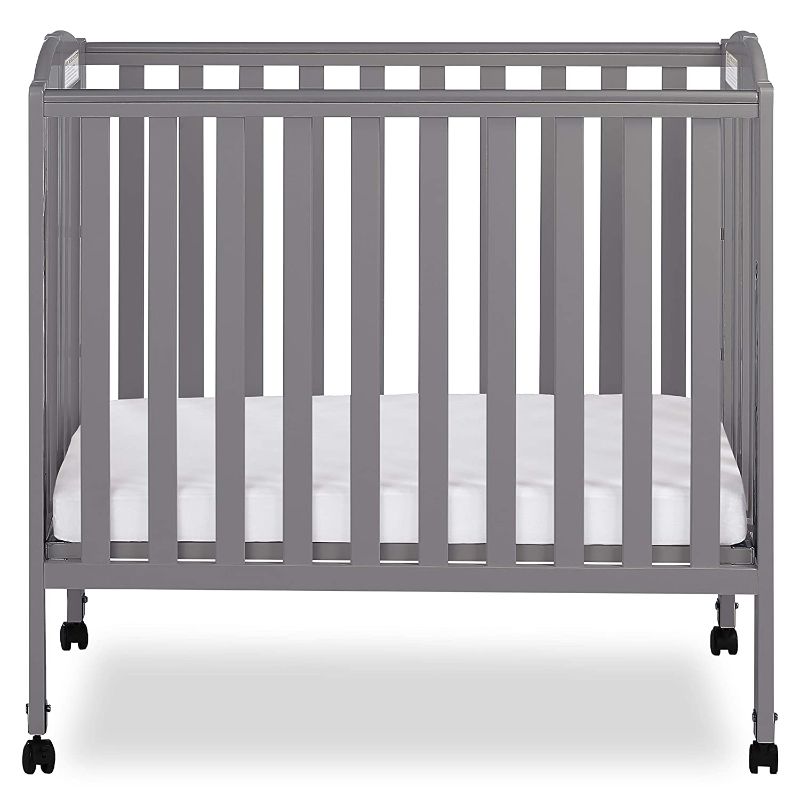 Photo 1 of Dream On Me 3 in 1 Folding Portable Crib in Steel Grey, Greenguard Gold Certified
