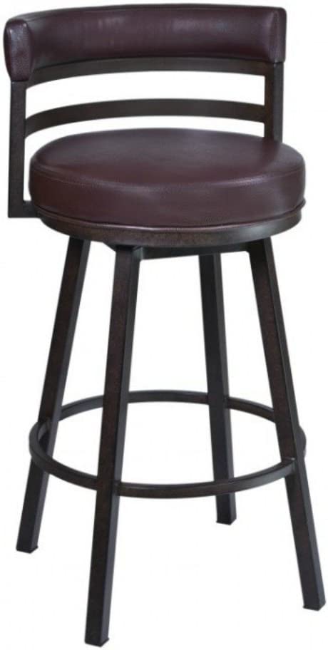 Photo 1 of Armen Living Madrid 26" Counter Height Swivel Barstool in Mineral finish with Bandero Tobacco
