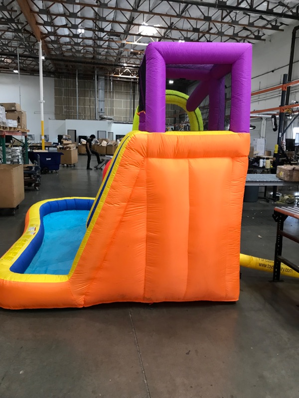 Photo 2 of BANZAI Speed Slide Water Park, Length: 14 ft 7 in, Width: 9 ft 6 in, Height: 8 ft, Inflatable Outdoor Backyard Water Slide Splash Bounce Climbing Toy
