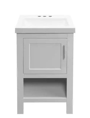 Photo 1 of 
Glacier Bay
Spa 18.5 in. W D Bath Vanity in Dove Gray with Cultured Marble Vanity Top in White with White Basin