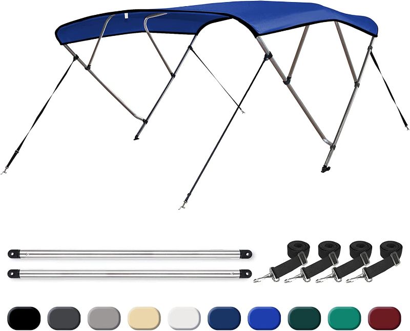 Photo 1 of **POLES ONLY NO COVER **Leader Accessories 10 Colors 4 Bow Bimini Top Boat Cover Include 4 Straps 2 Rear Support Poles Mounting Hardwares Storage Boot
