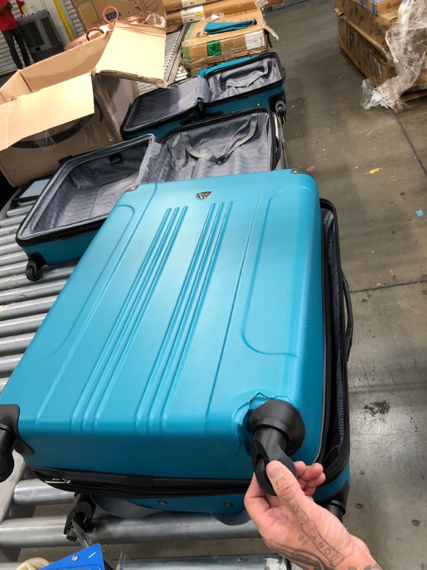 Photo 5 of Travelers Club Chicago Plus Carry-on Luggage and Accessories Set with Tote and Travel Kit-Color:Teal Size:5 Piece
