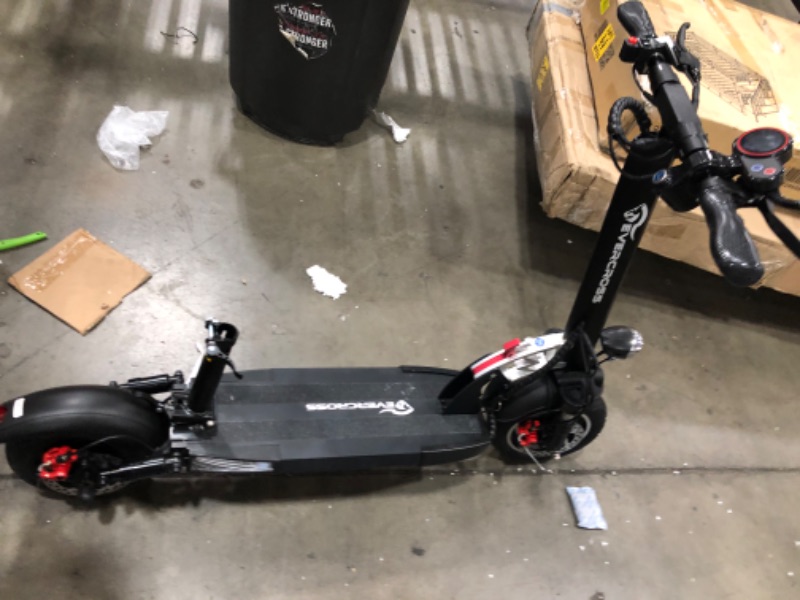 Photo 11 of EVERCROSS H5 Electric Scooter, Electric Scooter for Adults with 800W Motor, Up to 28MPH & 25 Miles-10'' Solid Tires, Scooter for Adults with Seat & Dual Braking, Folding Electric Scooter for Adults
