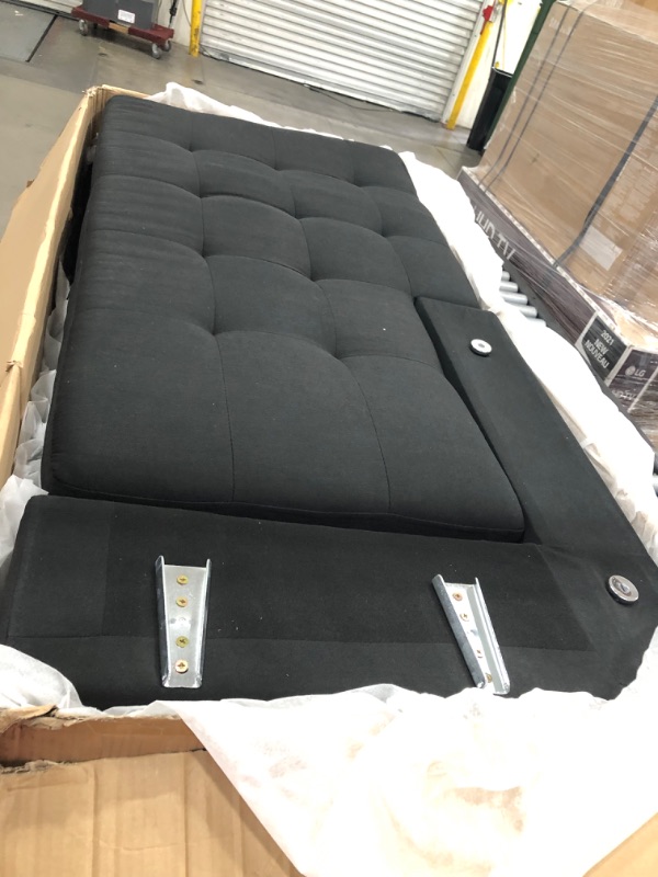 Photo 2 of **INCOMPLETE BOX 1 OF 3 ONLY***3 PC Sectional Sofa Set, (Black)  Right -Facing Chaise with Free Storage Ottoman
