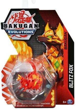 Photo 1 of Bakugan Evolutions, Blitz Fox (Red) Bakugan and Trading Card
