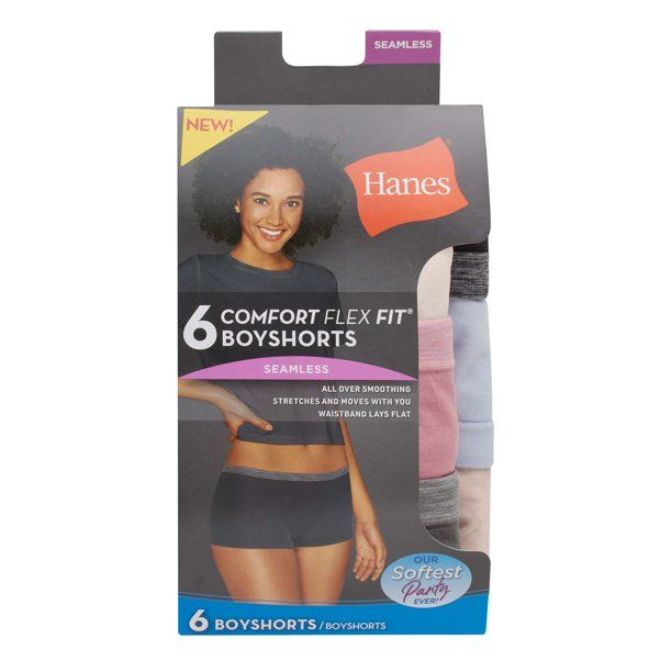 Photo 1 of *** Assorted Colors***  Hanes Women's Comfort Flex Fit Seamless Boyshort Underwear, 6-Pack
