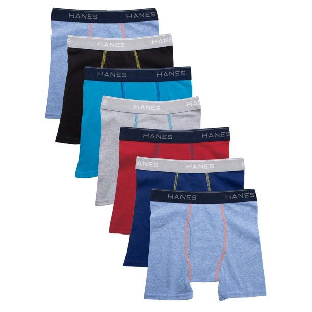 Photo 1 of *** Assorted Colors*** Hanes Boys Underwear, 7 Pack Tagless Boxer Briefs