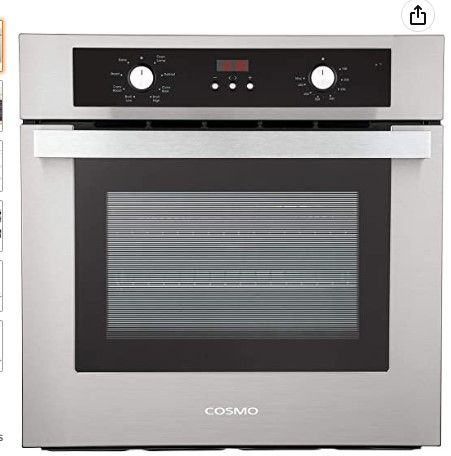 Photo 1 of COSMO C51EIX Electric Built-In Wall Oven with 2.5 cu. ft. Capacity, Turbo True European Convection, 8 Functions, Push Button Knobs, in Stainless Steel, 24 inch
