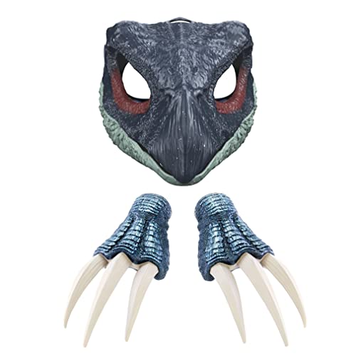 Photo 1 of Jurassic World Dominion Therizinosaurus Dinosaur Costume Pack with Claws & Mask with Roar Sounds, Dinosaur Role Play, Gift for 4 Year Olds & Up 