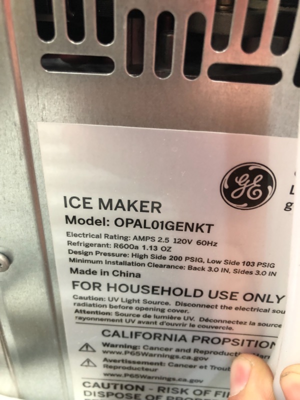 Photo 1 of GE Profile Opal | Countertop Nugget Ice Maker with Side Tank | Portable Ice Machine Makes up to 24 lbs. of Ice Per Day | Stainless Steel Finish