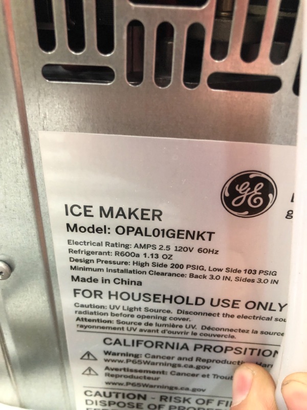 Photo 1 of GE Profile Opal | Countertop Nugget Ice Maker with Side Tank | Portable Ice Machine Makes up to 24 lbs. of Ice Per Day | Stainless Steel Finish