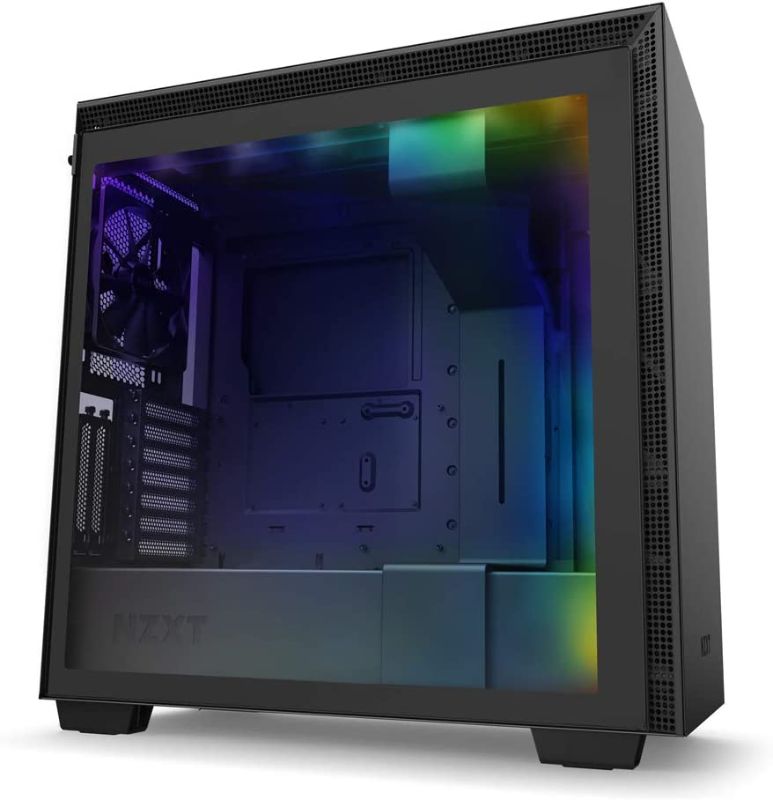 Photo 1 of NZXT H710i - CA-H710 i-B1 - ATX Mid Tower PC Gaming Case - Front I/O USB Type-C Port - Quick-Release Tempered Glass Side Panel - Vertical GPU Mount - Integrated RGB Lighting - Black
