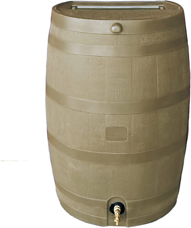 Photo 1 of  Home Accents 50-Gallon Rain Water Collection Barrel (BROWN)
