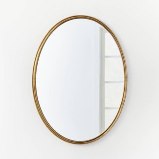 Photo 1 of 26" x 36" Oval Shape Antique Mirror Brass - Threshold™ designed with Studio McGee

