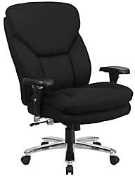 Photo 1 of Flash Furniture HERCULES Series 24/7 Intensive Use Big & Tall 400 lb. Rated Black Fabric Executive Ergonomic Office Chair with Lumbar Knob
