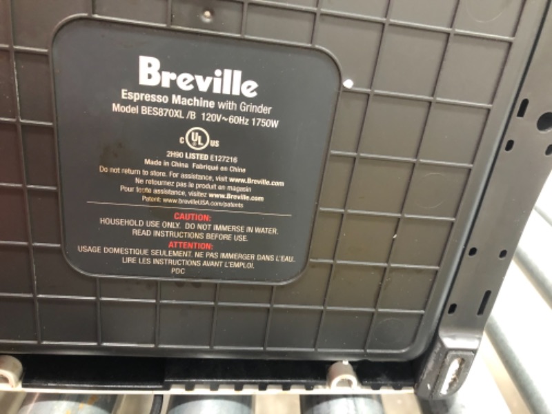 Photo 4 of **MISSING PARTS* Breville BES870XL Barista Express Espresso Machine, Brushed Stainless Steel (2317919)
