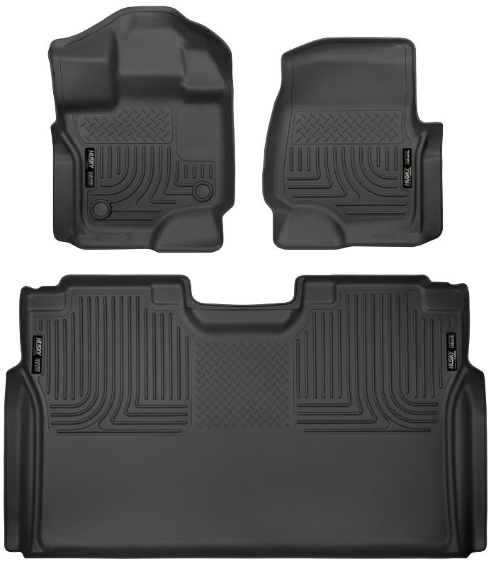 Photo 1 of 2022 Ford F-150 Husky Liners WeatherBeater Floor Liners & Mats, Front and 2nd Row Set in Black
