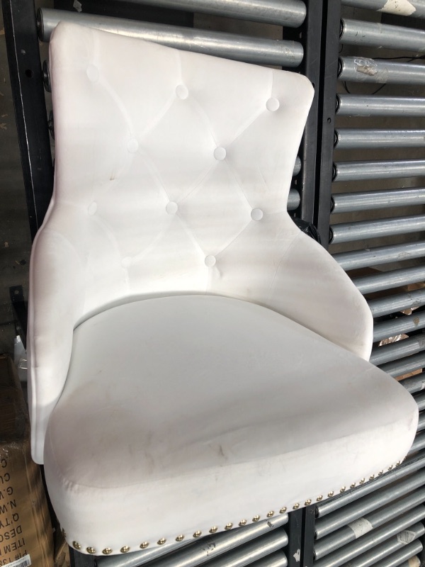 Photo 1 of ***MISSING HARDWARE** Meridian Furniture Claude White Velvet Adjustable Stool 713White
