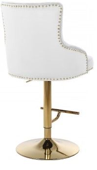 Photo 1 of ***MISSING HARDWARE** Meridian Furniture Claude White Velvet Adjustable Stool 713White
