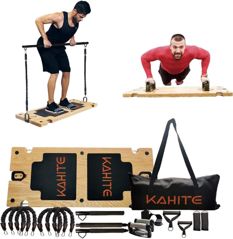 Photo 1 of **MISSING PARTS* KAHITE Portable Home Gym Workout Bundle Set with Resistance Bands, Bar, Board, Door Anchor and More, All in One Fitness System
