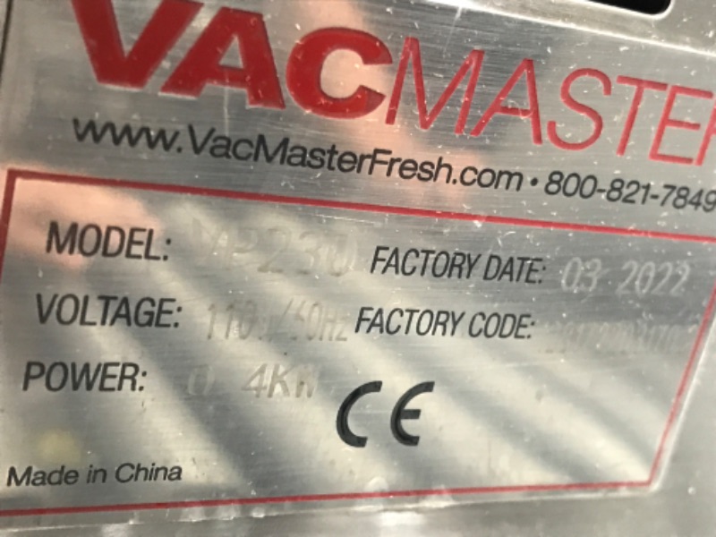 Photo 5 of *MISSING PARTS* MINOR DAMAGE *Vacmaster VP230 Chamber Vacuum Sealer
