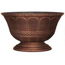 Photo 1 of 3 pack**Scalloped Flare 15 in. Warm Copper Plastic Low Urn
