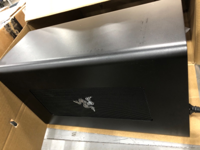 Photo 2 of **UNFUNCTIONAL**- Razer Core X Chroma Aluminum External GPU Enclosure (eGPU): Compatible with Windows & MacOS Thunderbolt 3 Laptops, NVIDIA /AMD PCIe Support, 700W PSU, 4x USB 3.1, 1x Gbit Ethernet, Chroma RGB, Black
